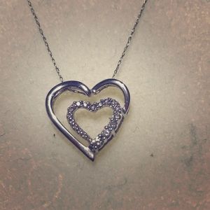 White gold and diamond necklace